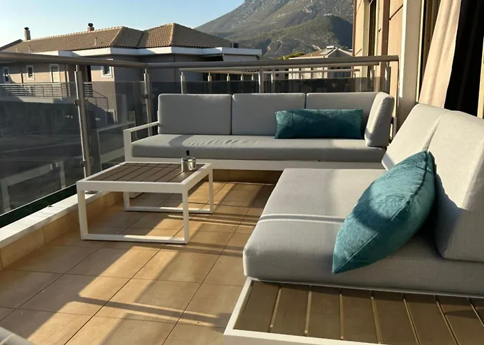 A 10 , Sea Views, Wifi, Airconditioning And Parking, Terrace Apartamento Loutráki